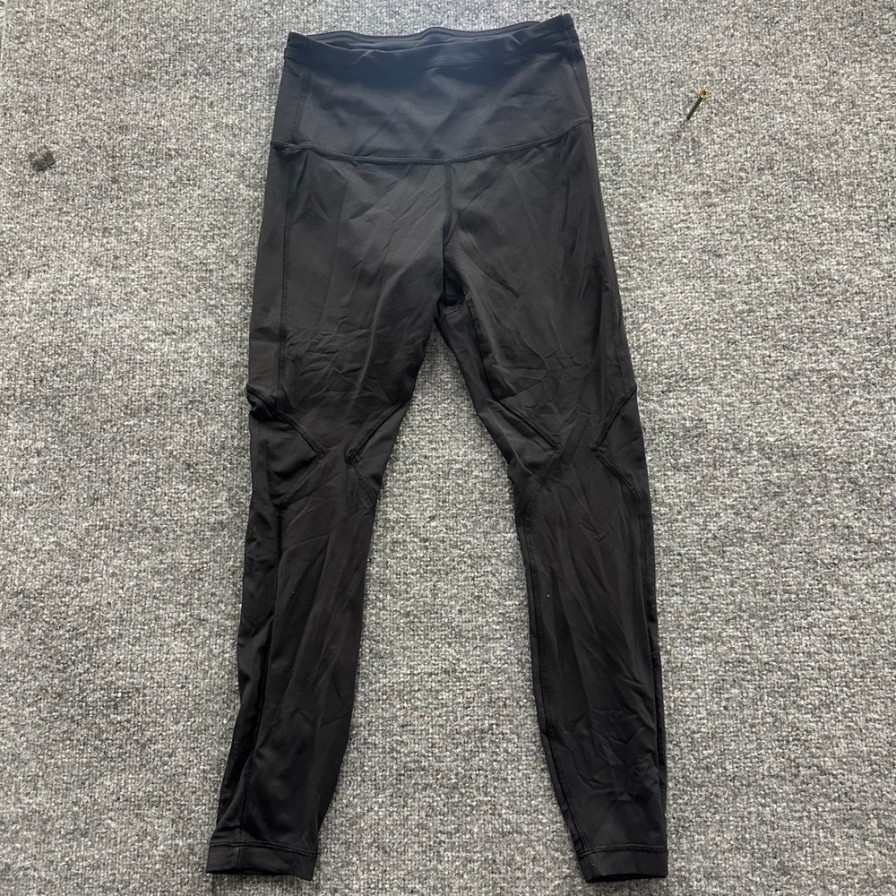 Lululemon Leggings Womens Size 4 Black High Waisted Mesh Panel Athletic Yoga